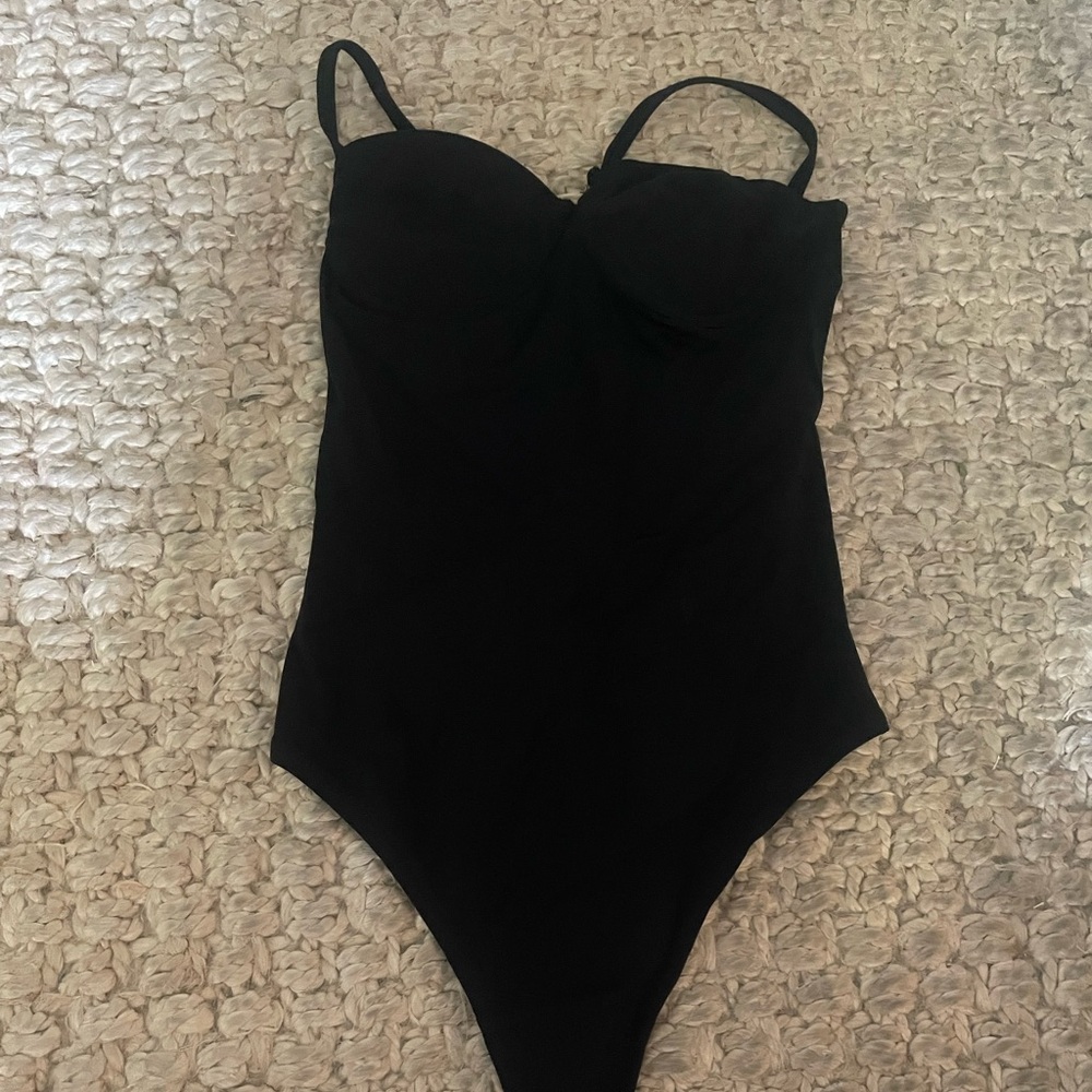 Anine Bing Sport Black Bodysuit